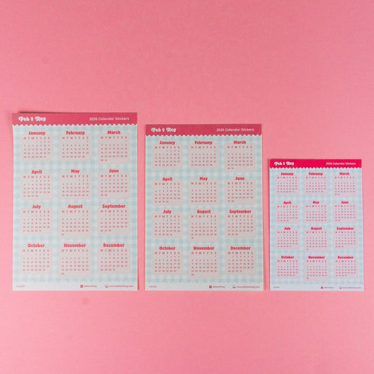 Seconds 2026 Calendar Sticker Sheet (CAL001)