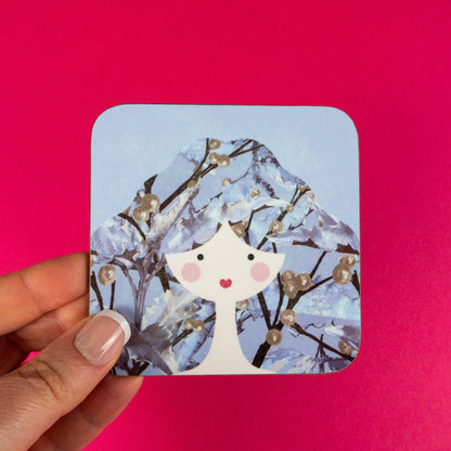 Seconds Light Blue Floral Lady Coaster