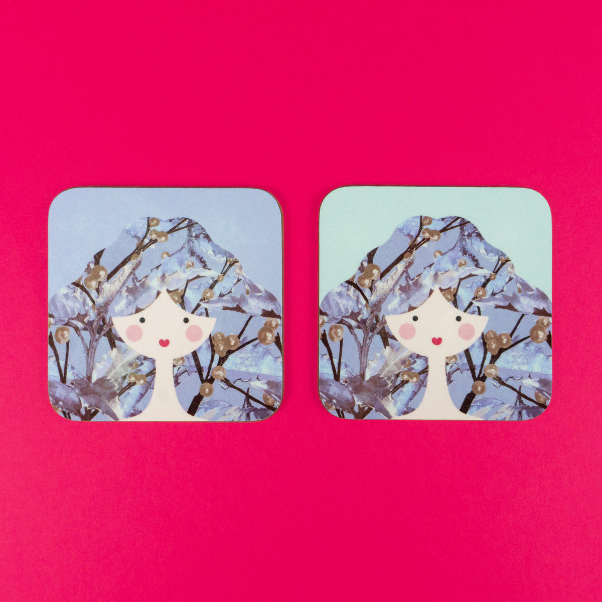 Seconds Light Blue Floral Lady Coaster