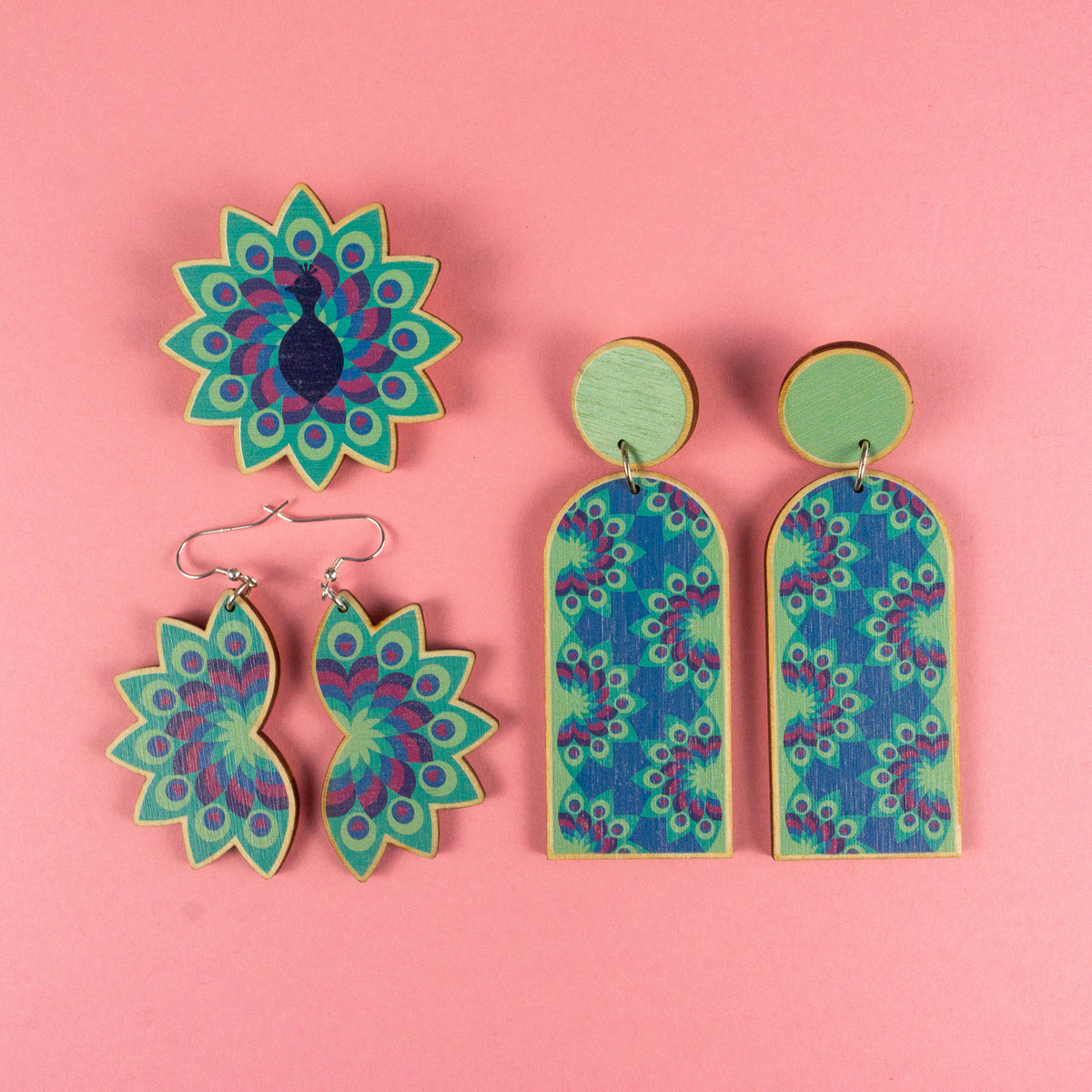 Sample Peacock Dangly Earrings