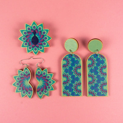 Sample Peacock Dangly Earrings