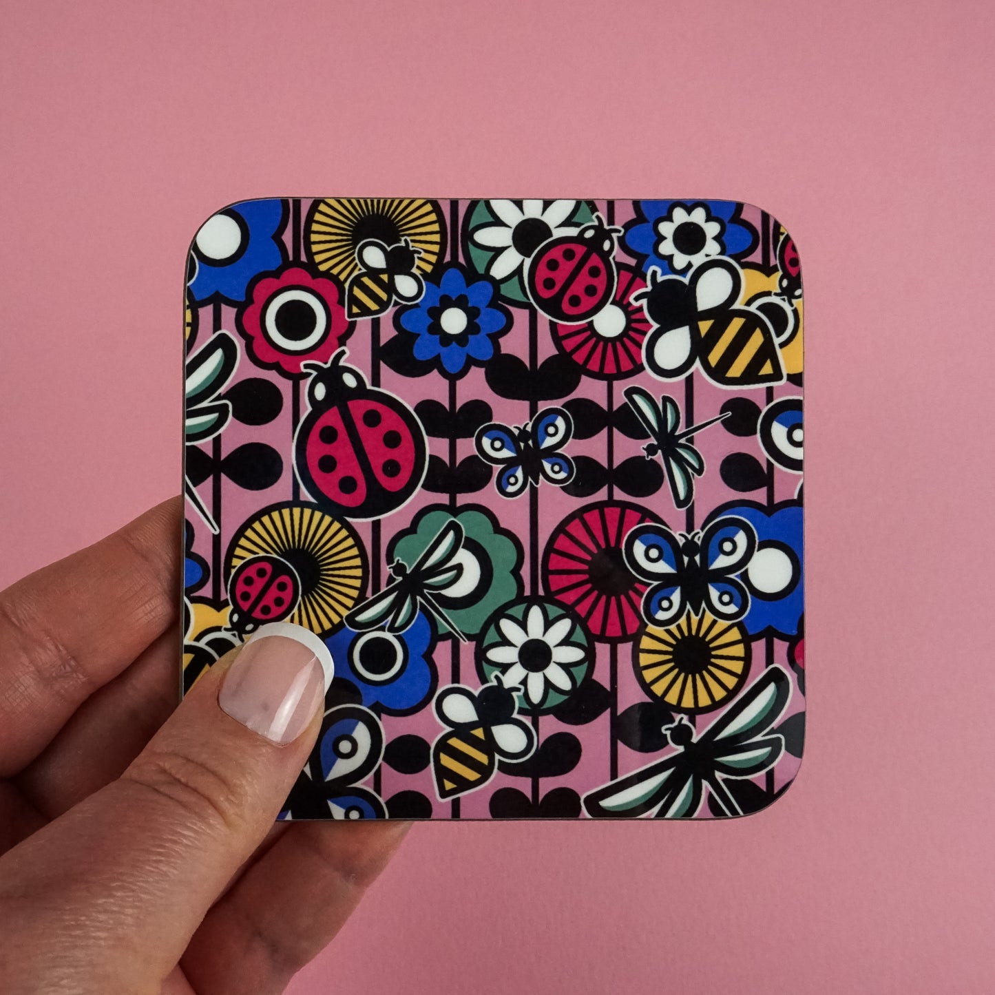 Retro Floral Insect Coaster