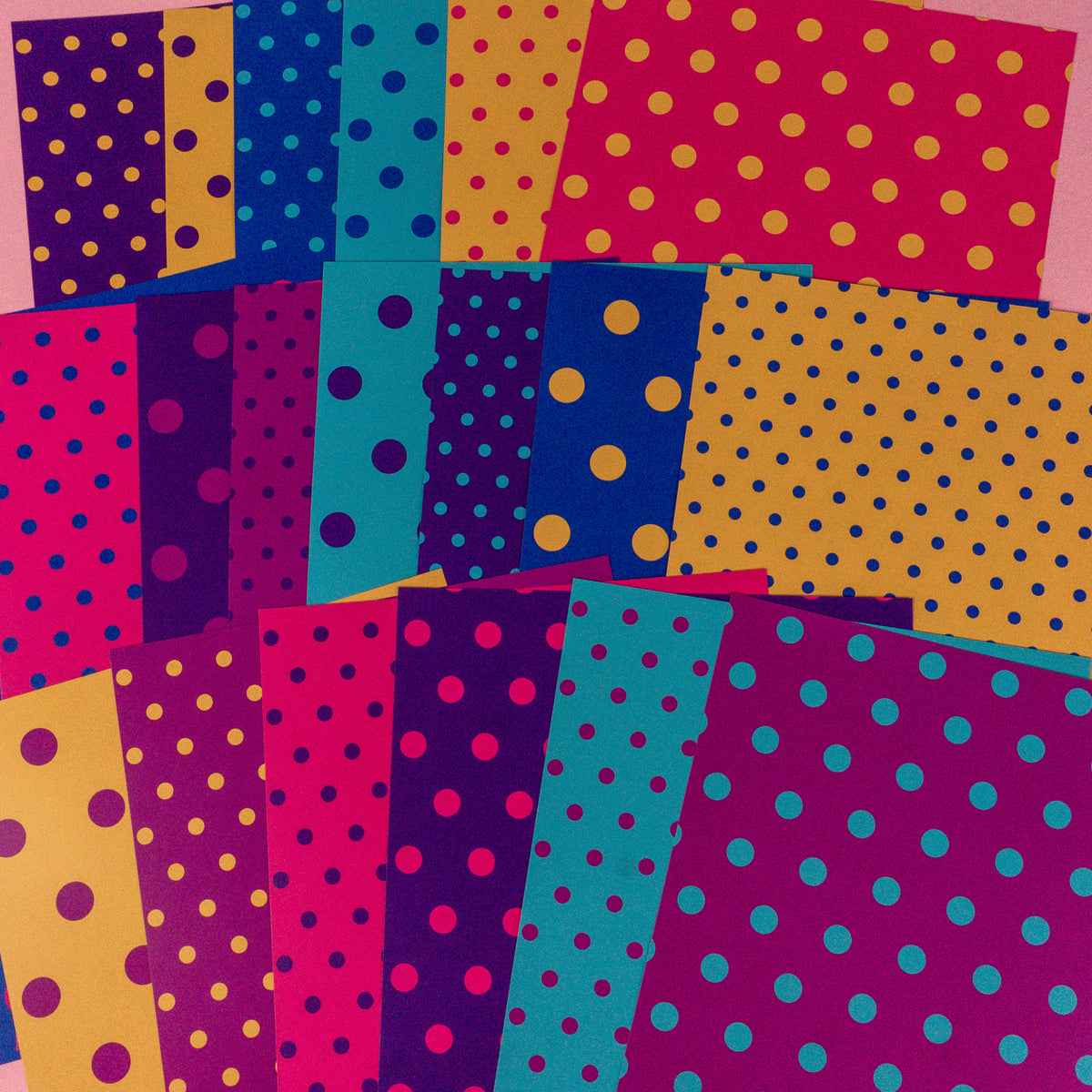 Seconds Bright Polka Dots Deco Scrapbooking Paper (20 sheets)