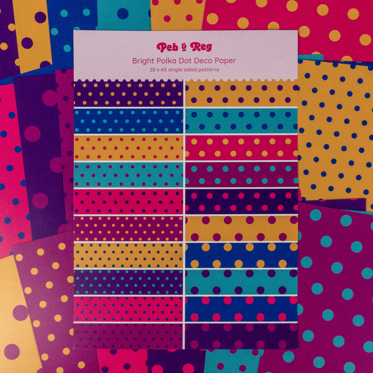 Seconds Bright Polka Dots Deco Scrapbooking Paper (20 sheets)