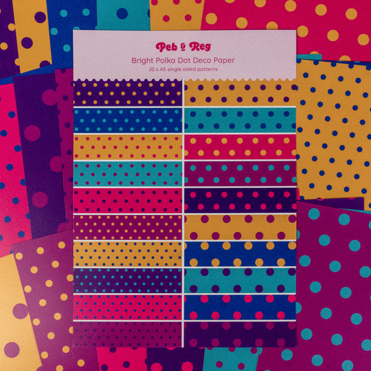 Seconds Bright Polka Dots Deco Scrapbooking Paper (20 sheets)