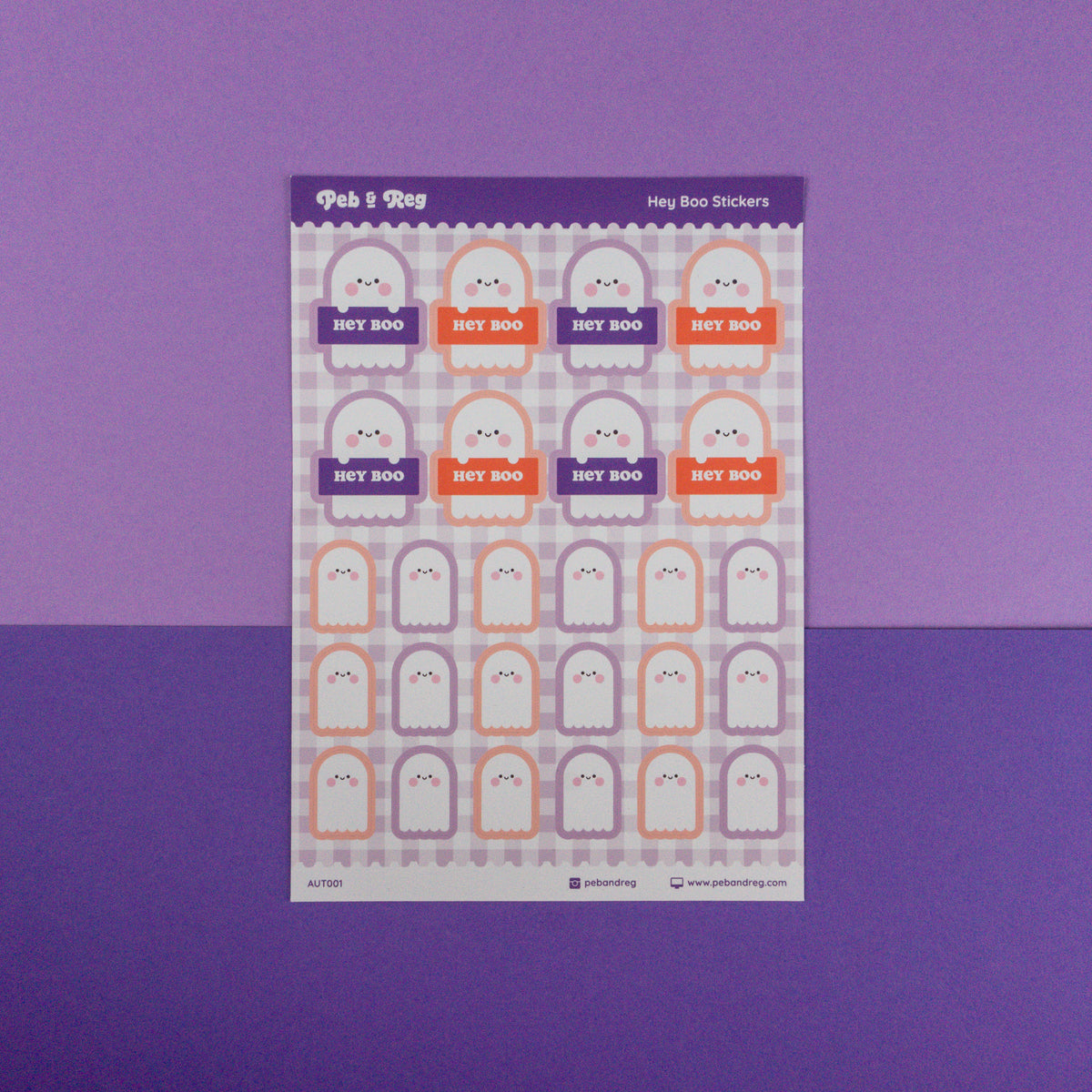 Hey Boo Ghost Sticker Sheet (AUT001)