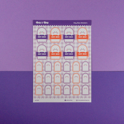 Hey Boo Ghost Sticker Sheet (AUT001)