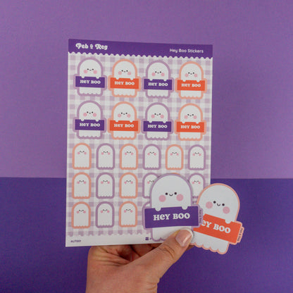 Hey Boo Ghost Sticker