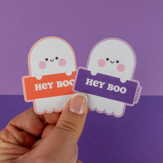 Hey Boo Ghost Sticker