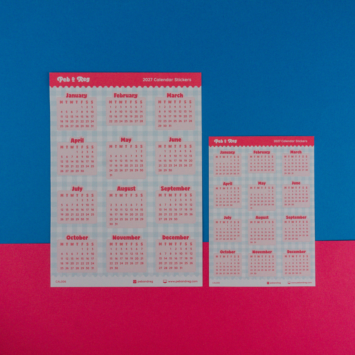2027 Calendar Sticker Sheet (CAL006)