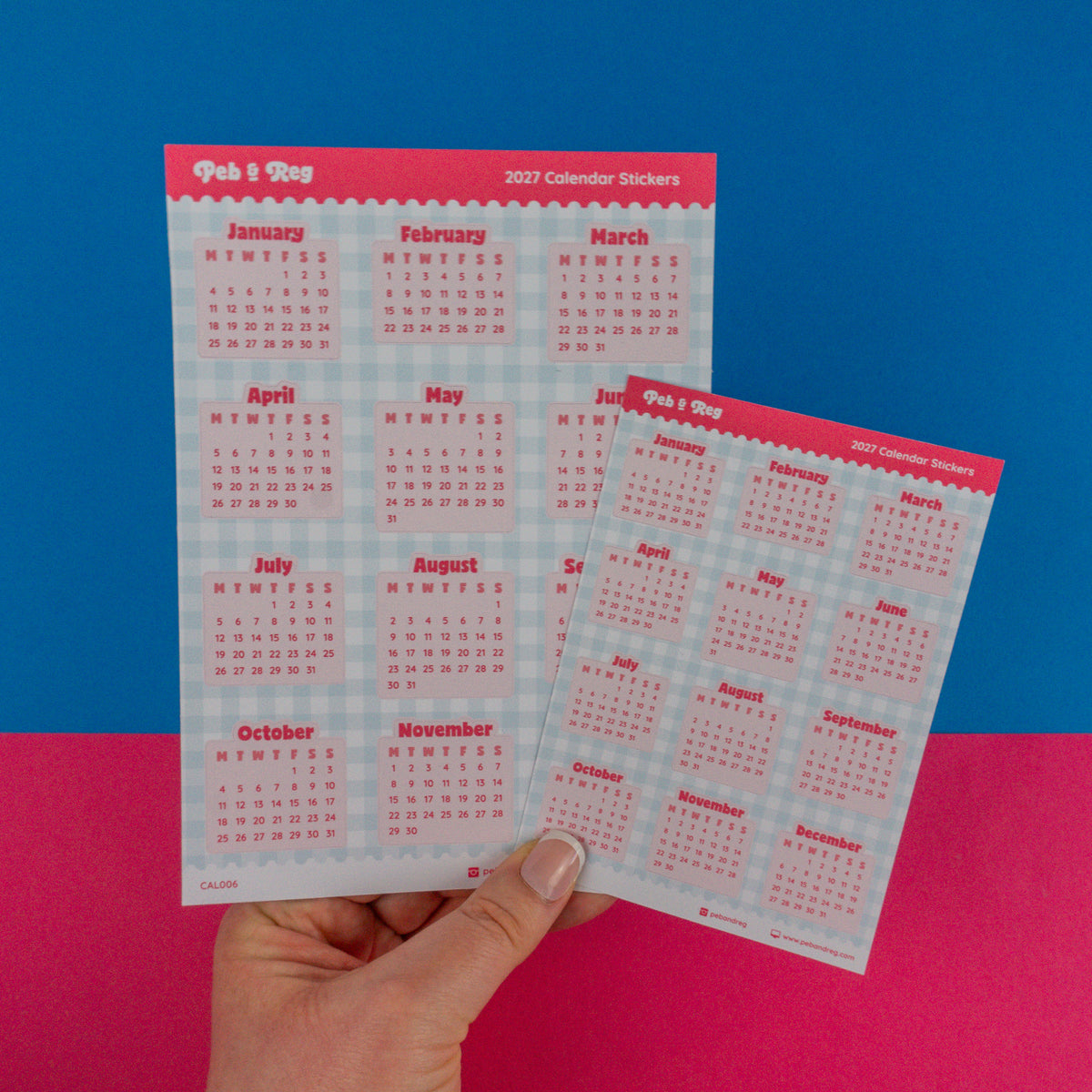 2027 Calendar Sticker Sheet (CAL006)
