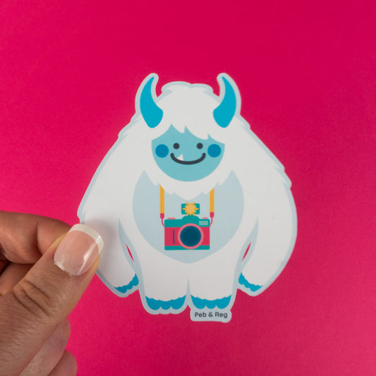 Yeti With Camera Diecut Sticker