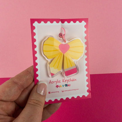 Pencil Bow Keyring