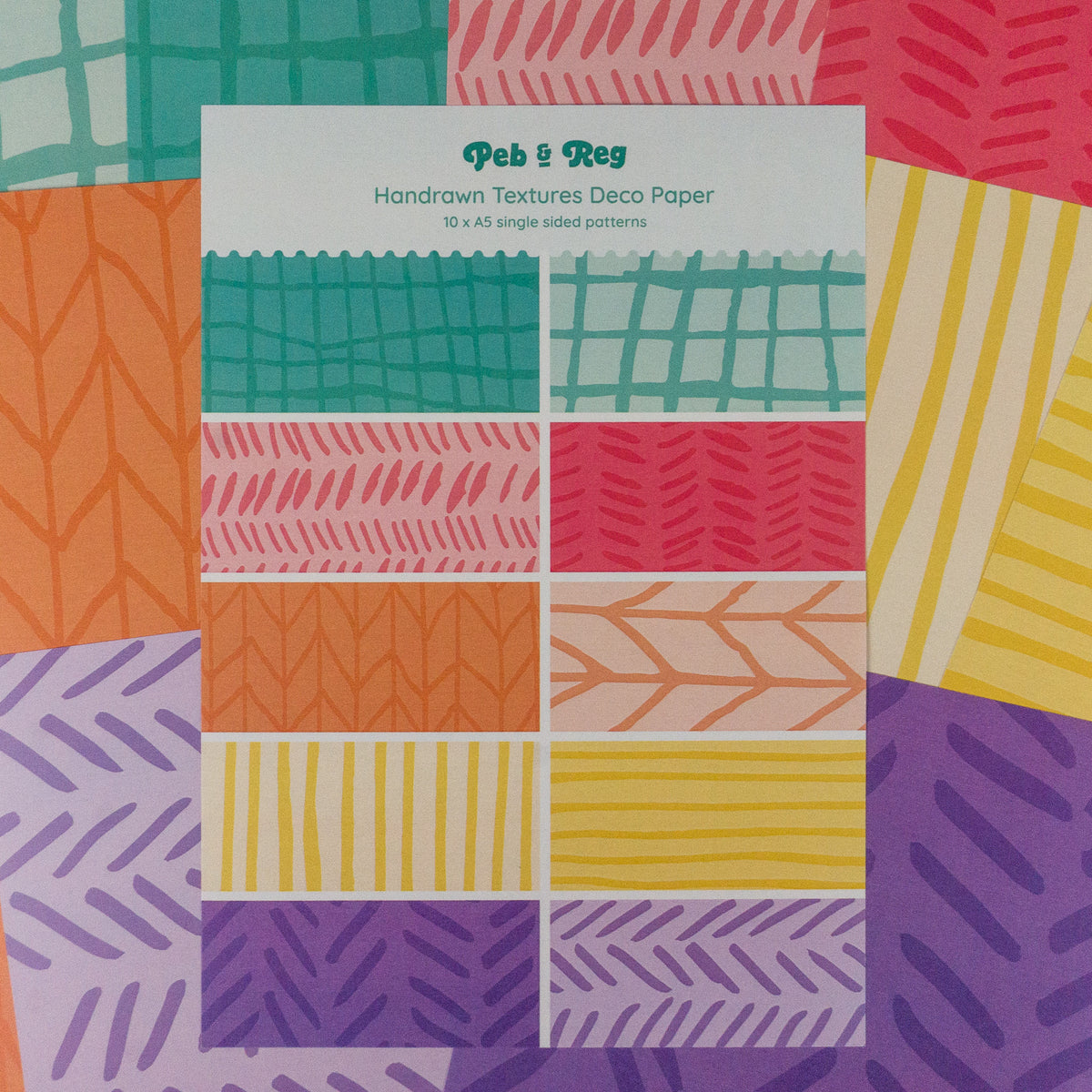 Hand Drawn Textures Deco Scrapbooking Paper (10 sheets)