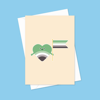 Aromantic Pride Hug A6 Blank Greeting Card