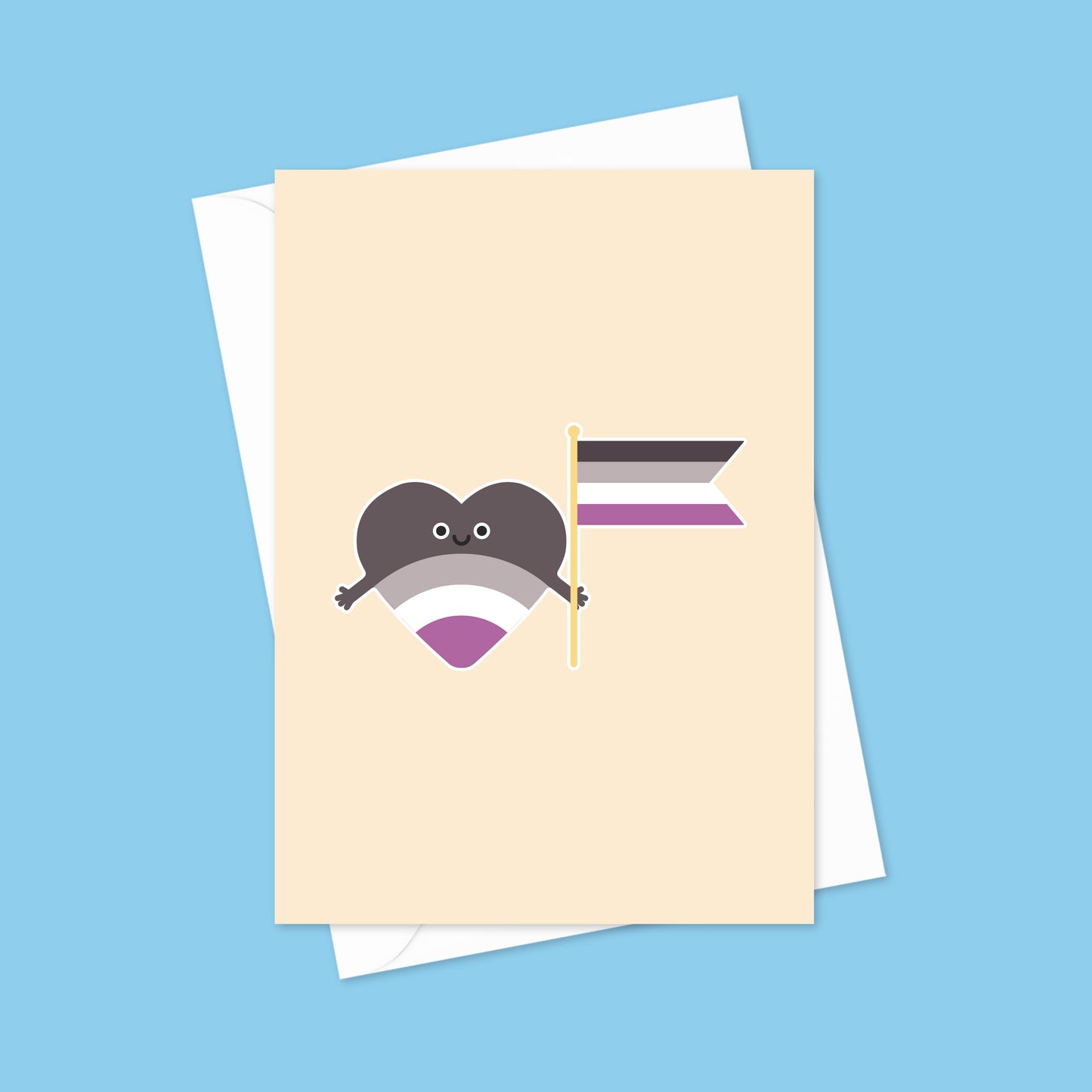 Asexual Pride Hug A6 Blank Greeting Card