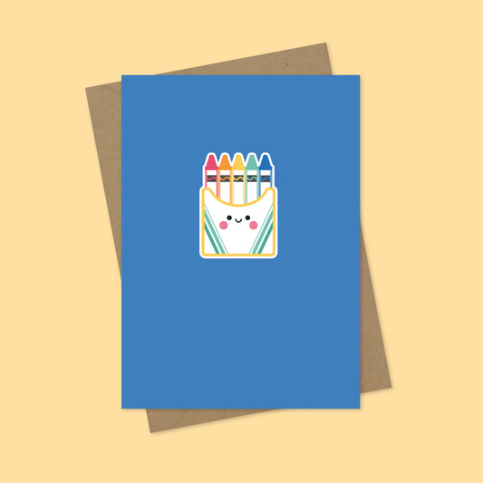 Crayons A7 Blank Greetings Card