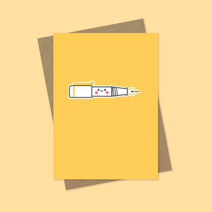 Fountain Pen A7 Blank Greetings Card