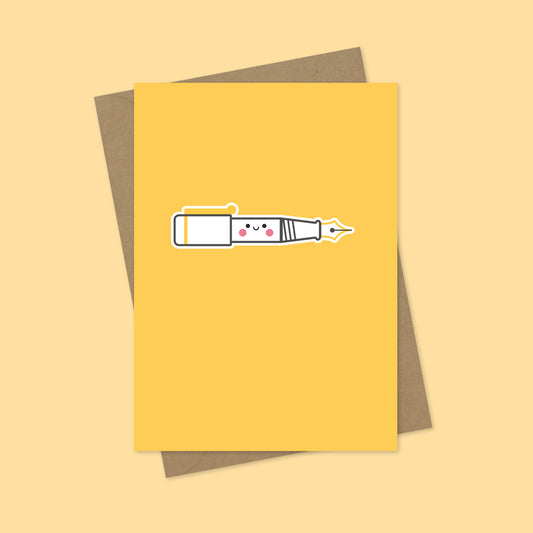 Fountain Pen A7 Blank Greetings Card