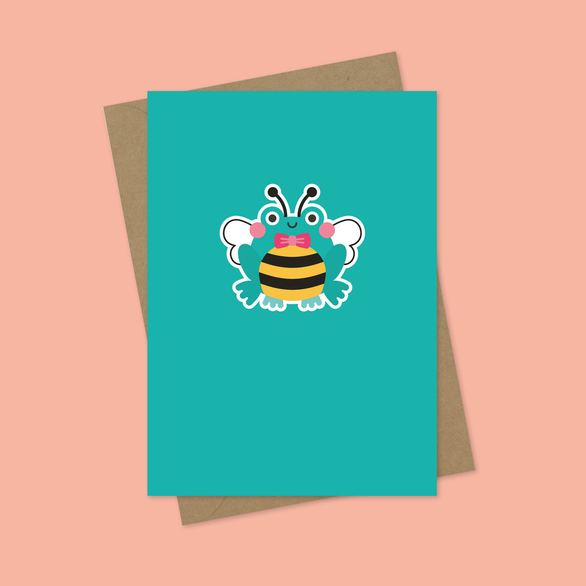Frog Bee A7 Blank Greetings Card