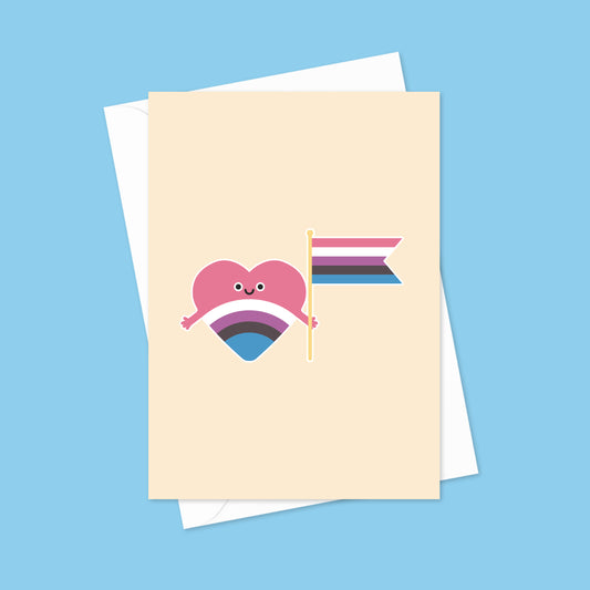 Seconds Genderfluid Pride Hug Greeting Card