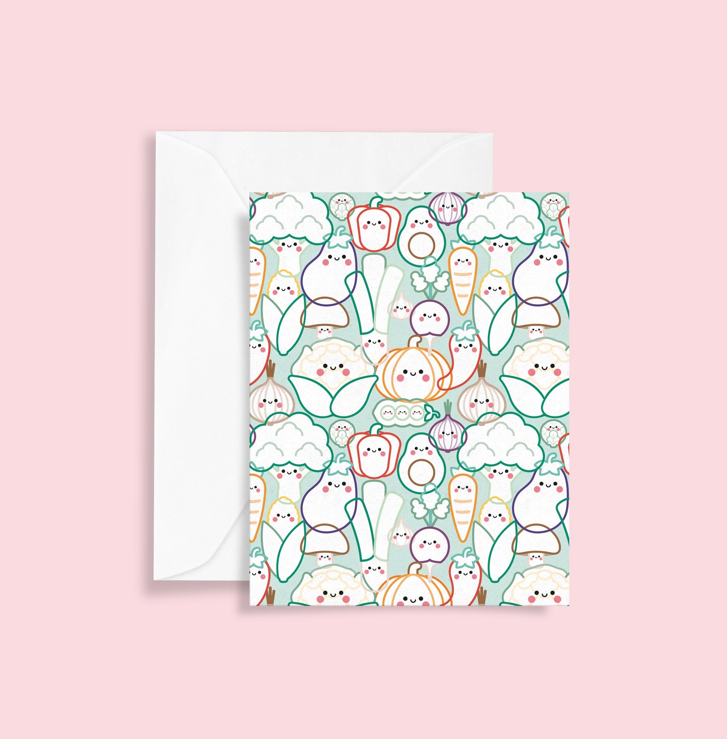 Veggie Friends A6 Blank Greetings Card