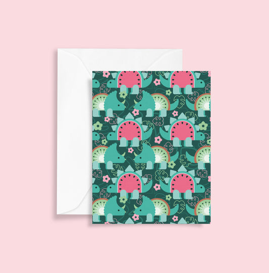 Fruit Dinosaurs A6 Blank Greetings Card