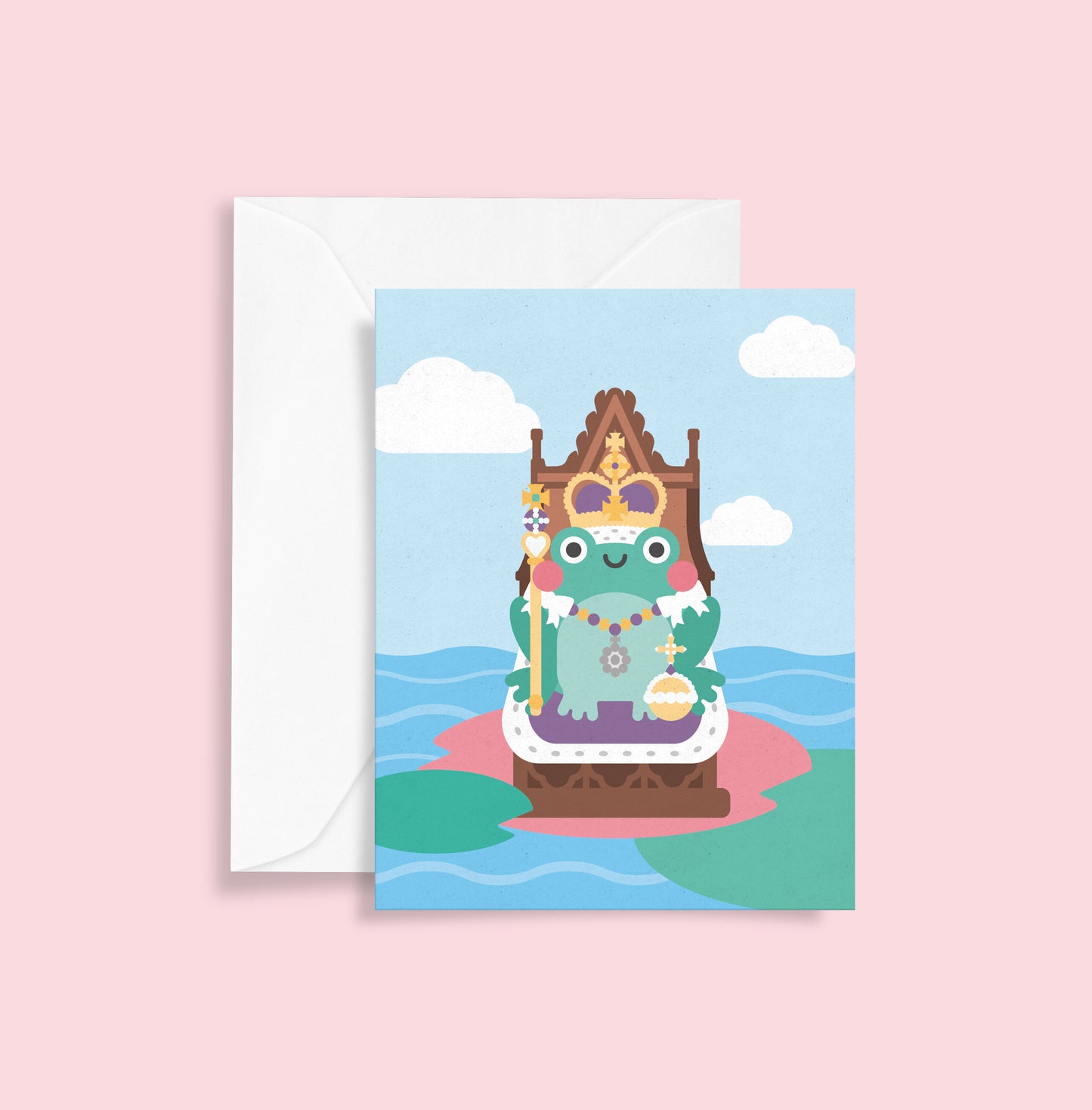 Coronation Frog A6 Blank Greetings Card