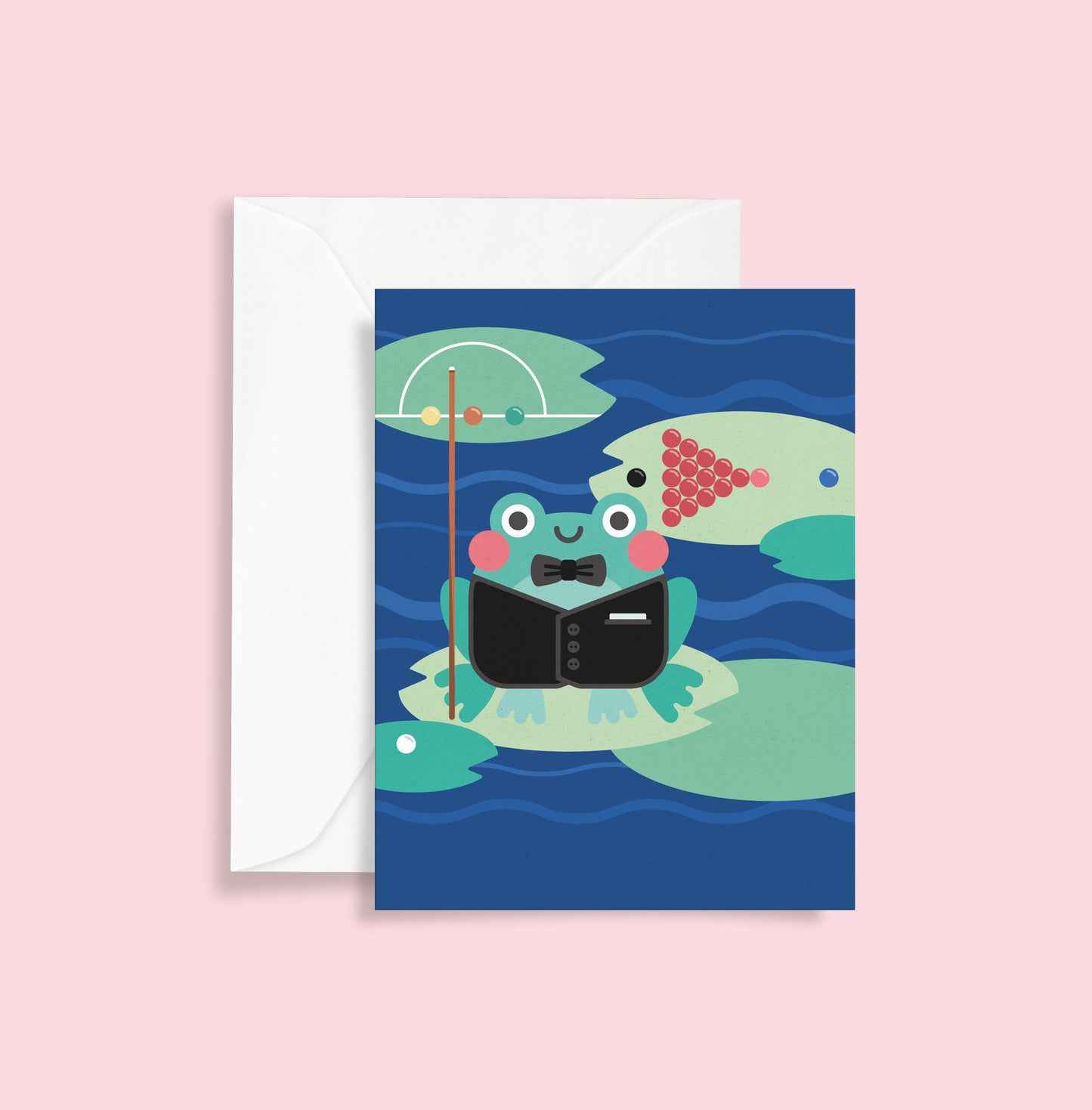 Snooker Frog A6 Blank Greeting Card