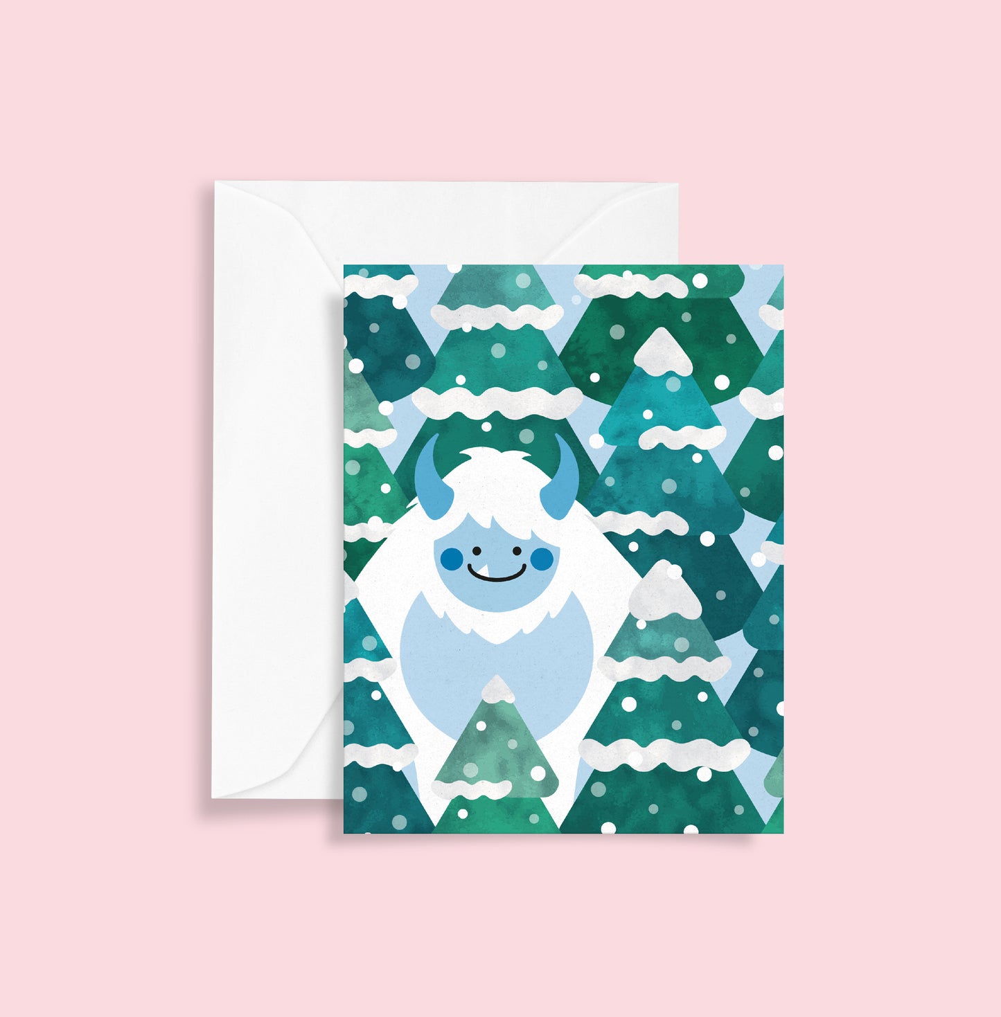 Yeti Trees A6 Blank Greetings Card