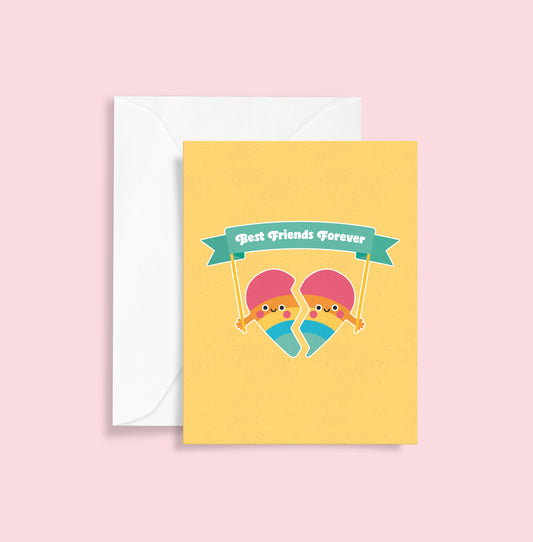 Best Friends Forever BFF Rainbow Hug Greetings Card