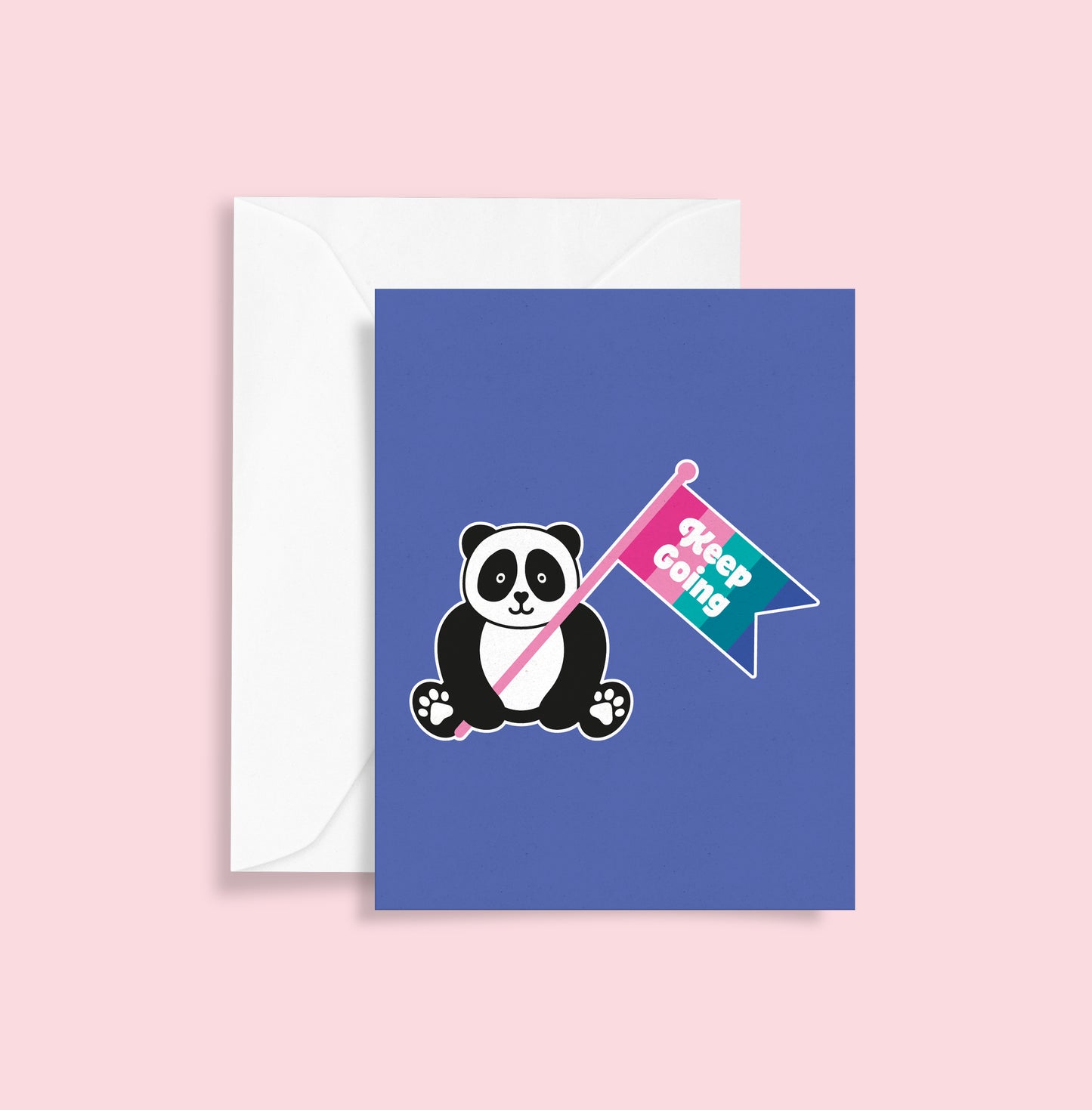 Keep Going Panda A6 Blank Greetings Card