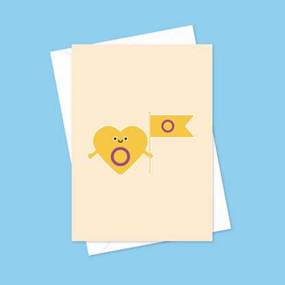 Seconds Intersex Pride Hug A6 Blank Greeting Card