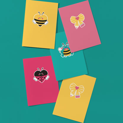 Frog Bee A7 Blank Greetings Card