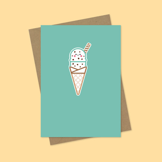 Mint Choc Chip A7 Blank Greetings Card