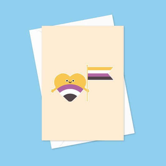 Non-Binary Pride Hug A6 Blank Greeting Card