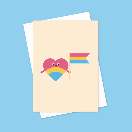 Pansexual Pride Hug A6 Blank Greeting Card