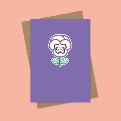 Pansy Flower A7 Blank Greetings Card