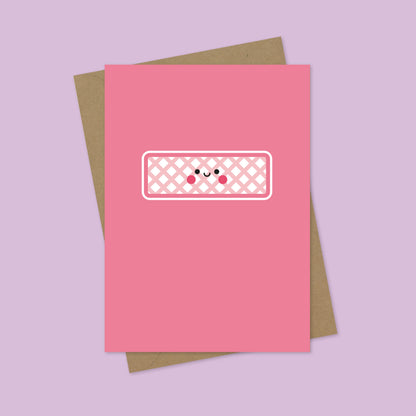 Pink Wafer Biscuit A7 Blank Greetings Card