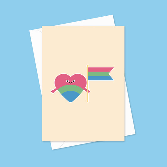 Polysexual Pride Hug A6 Blank Greeting Card