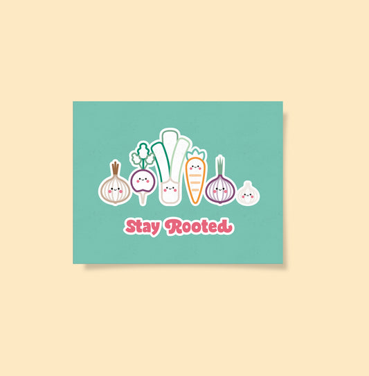 Stay Rooted Vegetables A6 Postcard