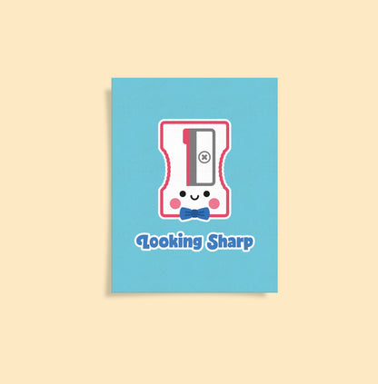 Looking Sharp Pencil Sharpener A6 Postcard