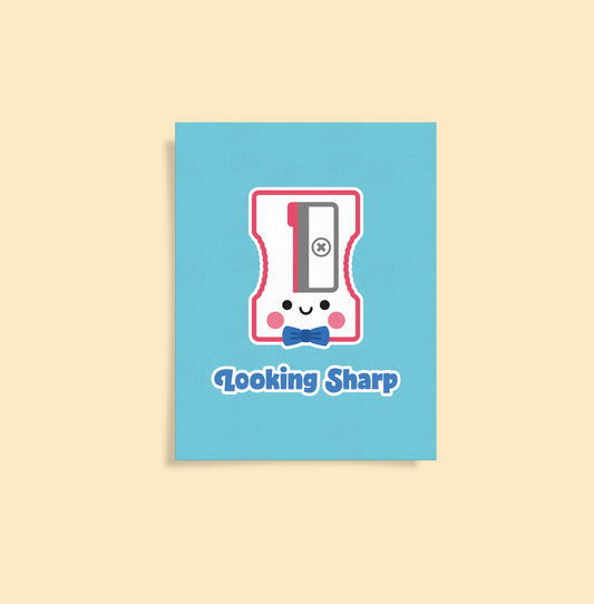 Looking Sharp Pencil Sharpener A6 Postcard