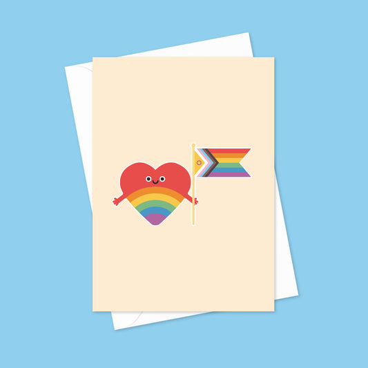 Progress Pride Hug A6 Blank Greeting Card