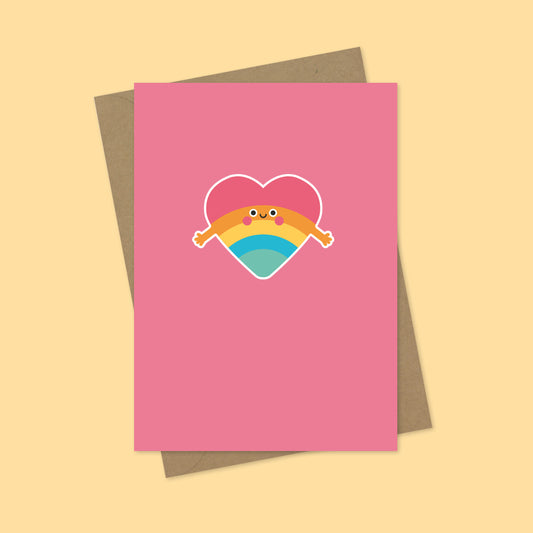 Rainbow Hug A7 Blank Greetings Card
