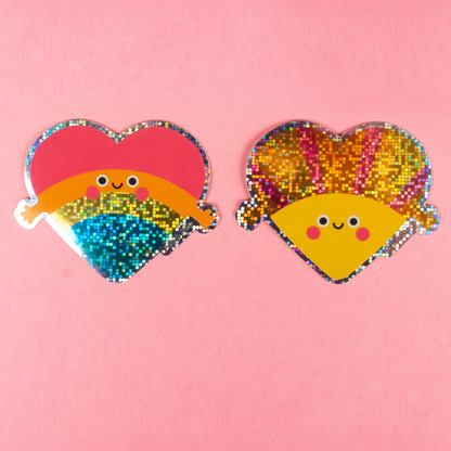 Rainbow and Sunshine Hugs Glitter Stickers Bundle (End of Line)