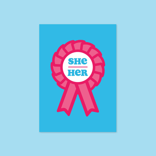 She / Her A6 Postcard