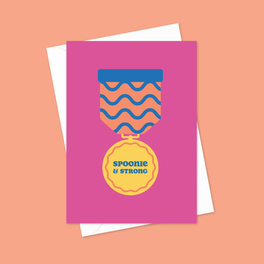 Spoonie and Strong A6 Blank Greetings Card