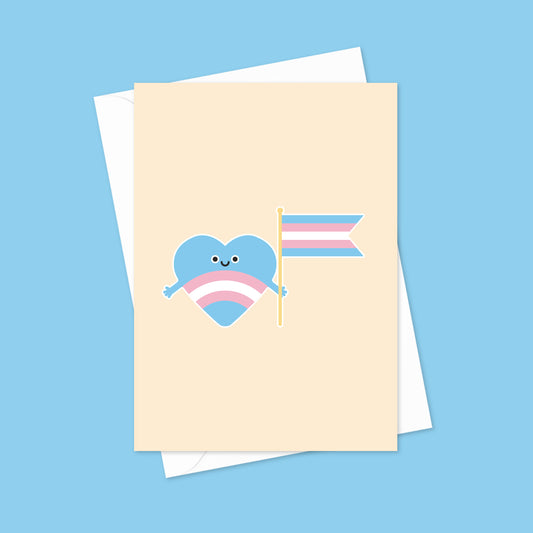 Transexual Pride Hug A6 Blank Greeting Card